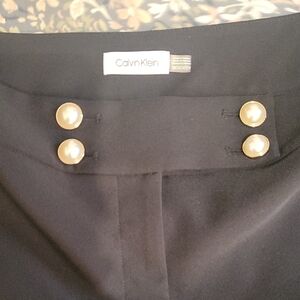 Calvin Klein Black Skirt with Gold Buttons